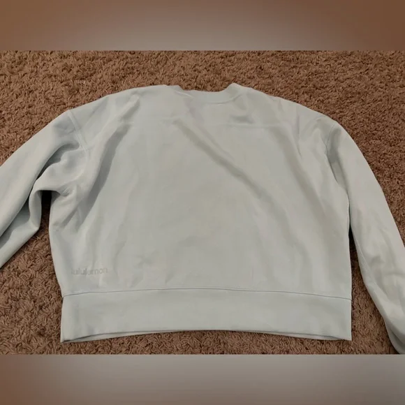 lululemon soft stream perfectly oversized cropped crew neck powder blue - Picture 4 of 7